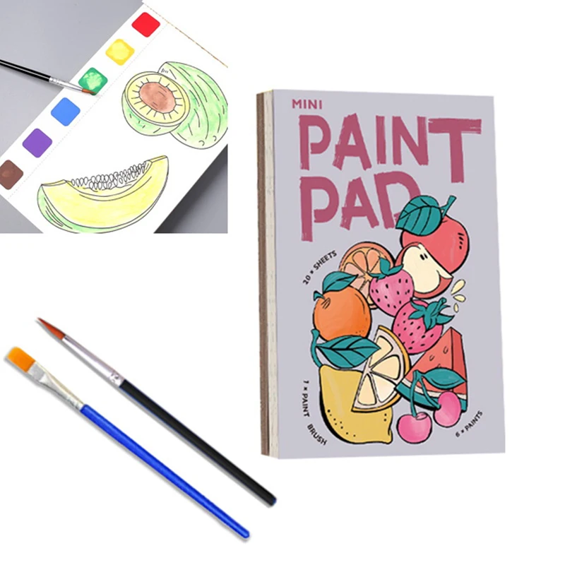 

Mini Paint Pad Watercolour Paint Pad Coloring Books Pocket Watercolor Painting Book For Adults And Children 21-Pages