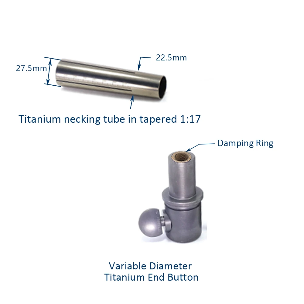 STRADPET Cello Titanium Solid/Carved Endpin with Variable Diameter Titanium End Button in Bright and Gun Gray, Cello Accessories