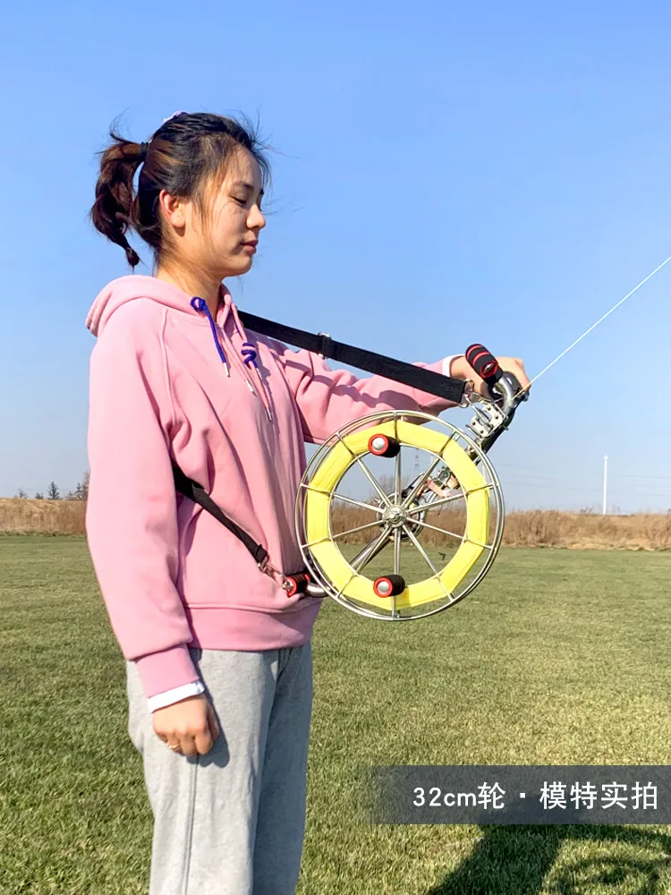 Kite wire wheel, stainless steel strap wheel, large bearing, silent six axis wire with brake, large adult wire shaft