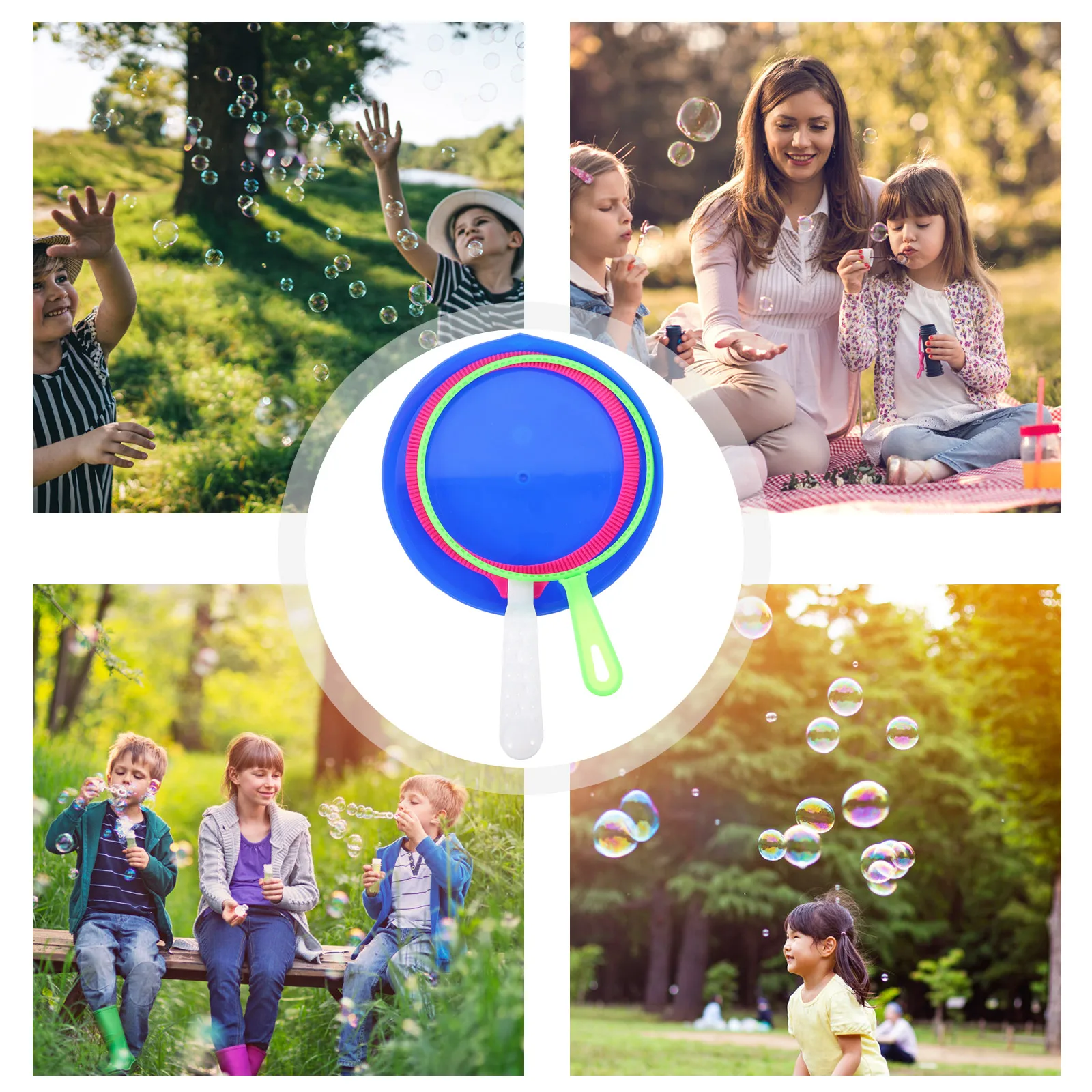 

3Pcs Fun Outdoor Bubble Maker Blowing Tool Bubble Toys Safe Durable Bubble Ring Set For Kids