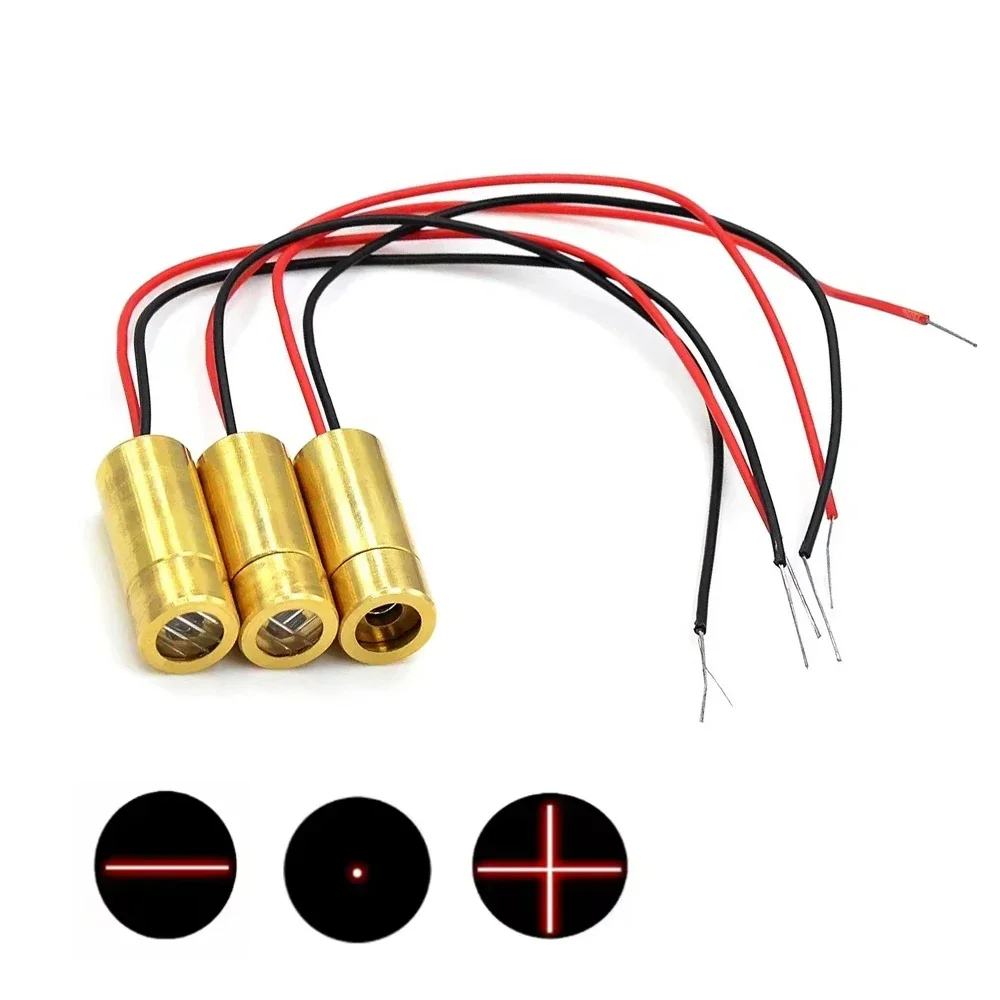 1PC Laser Head 650nm 9mm 3V 50mW Laser Cross Diode Module Red Copper Head Line / Point / Cross Laser Diode
