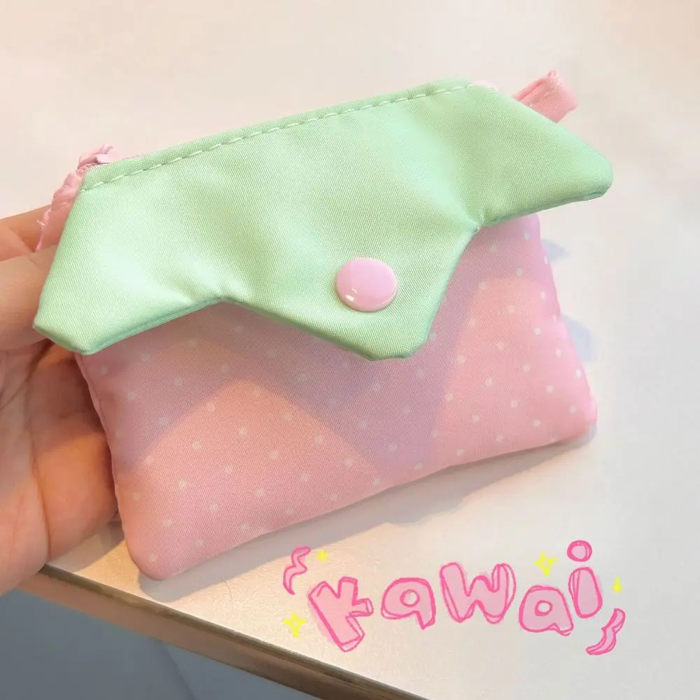 Multi-functional Strawberry Coin Purse Portable Zipper Design Card Holder Polka Dot Mini Makeup Bag Small Accessory Storage view 5
