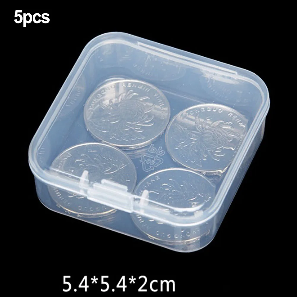 

5pcs Small Boxes Rectangle Clear Plastic Jewelry Storage Case Container Packaging Box Earrings Rings Beads Collecting Organizer