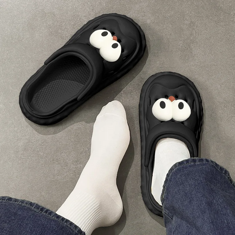 Women Summer Beach Slippers Lightweight Durable Garden Clogs Shoes Soft Bottom Outdoor Non Slip Sandals Cartoon Big Eyes Clogs