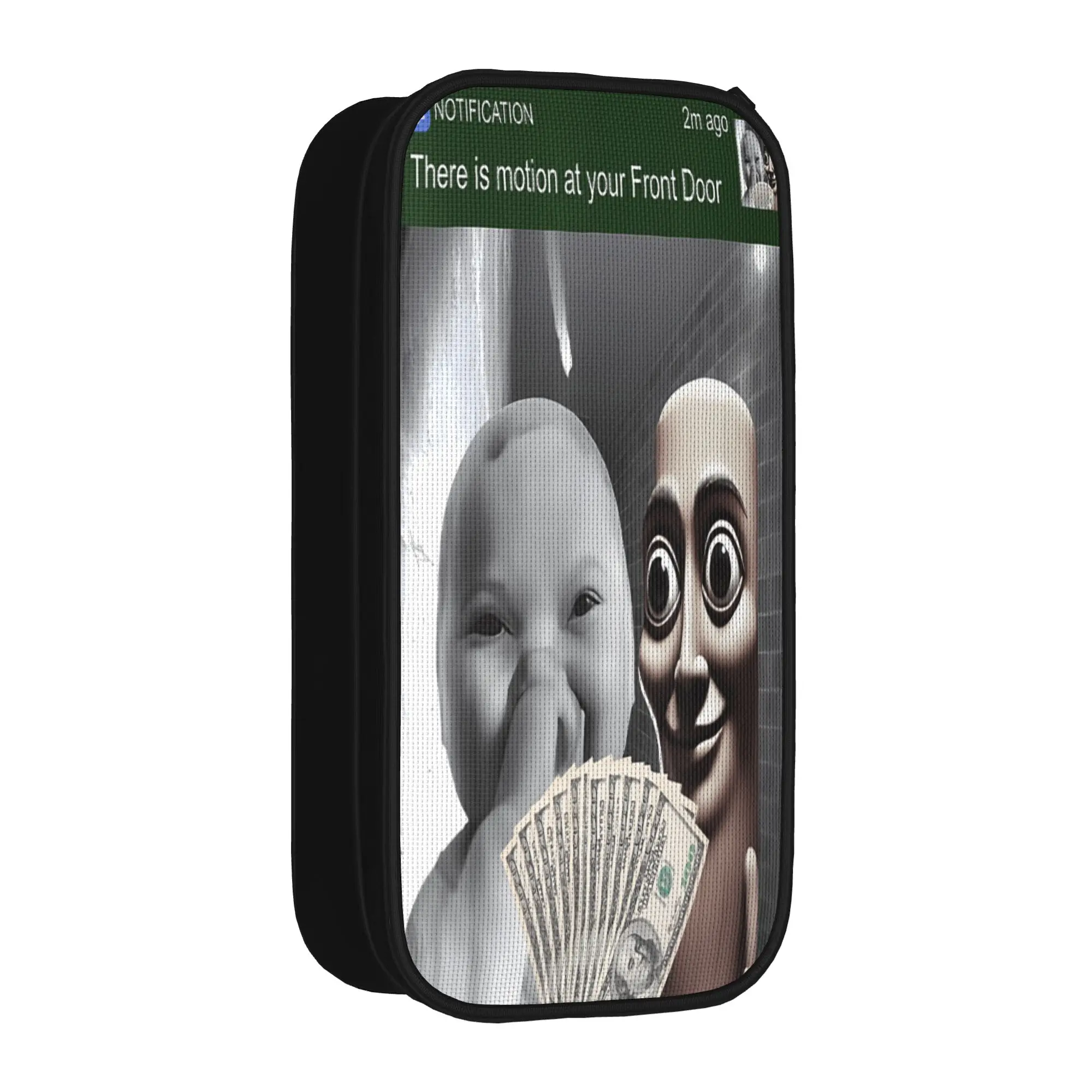 There is Motion at Your Front Door Tung sahur ai Baby Meme Pencil Case  Students Fashion Pen Box Graphic School Pencil Cases