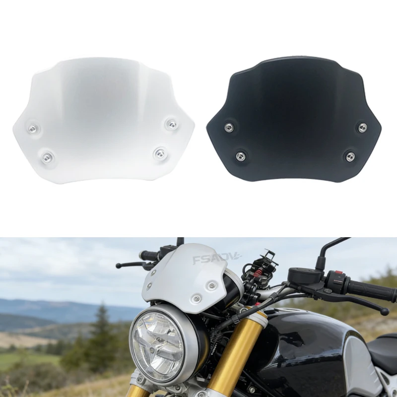 

Motorcycle Headlight Fairing Windshield Windscreen Wind Deflector For BMW RNINET R NINE T Racer Pure Urban Scrambler 2014-2023