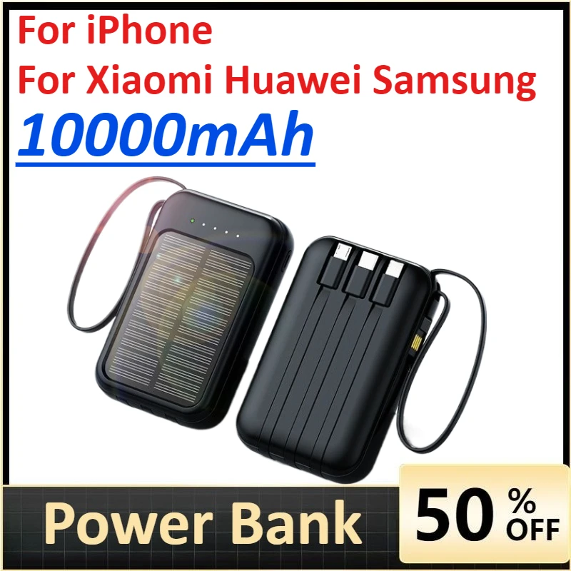 

China CCC Certification Power Bank With 4 Cable Large Capacity Portable Charger Powerbank For iPhone 12 X Xiaomi Huawei Samsung