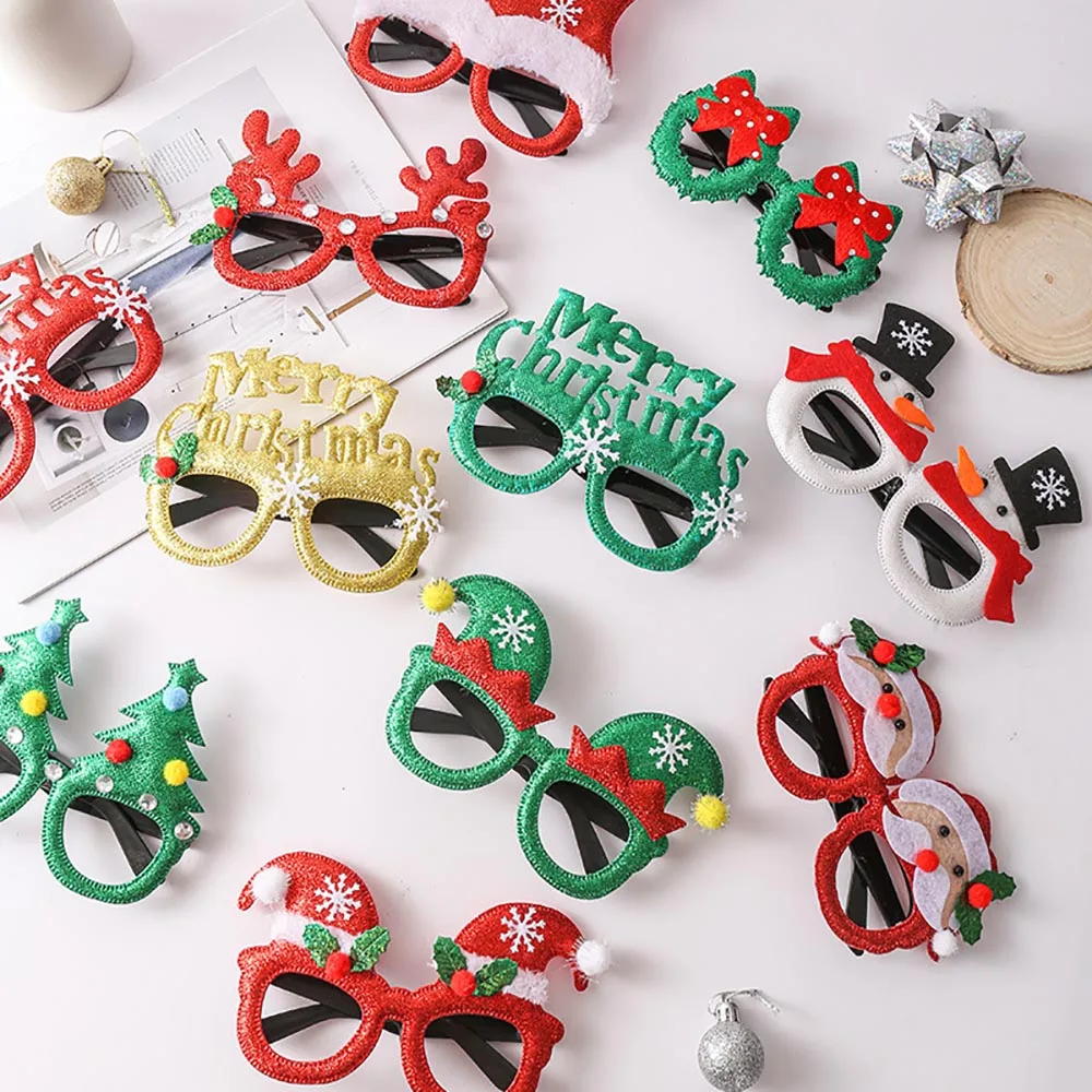 نظارات عيد الميلاد الجدة الكرتون النظارات سانتا النظارات عطلة احتفالية إطار نظارات للأطفال حفلات عطلة