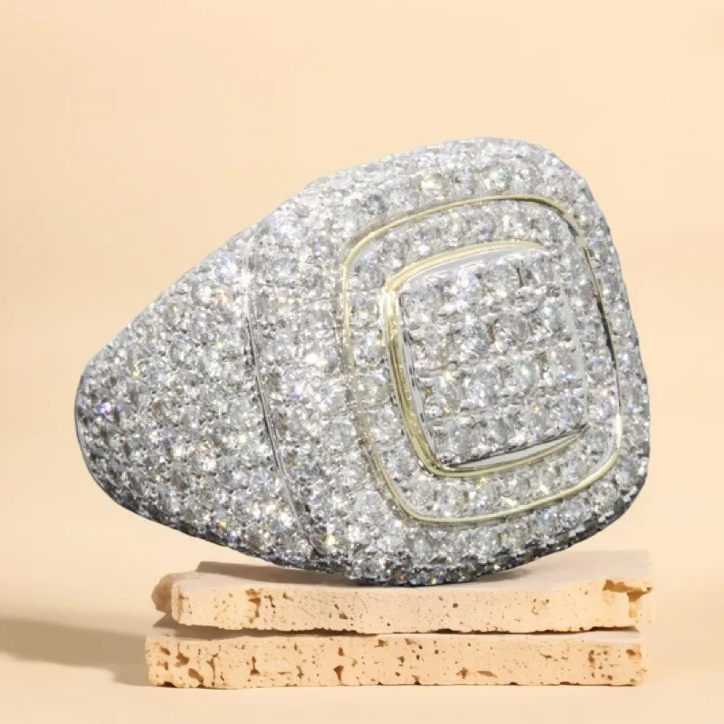 

2026 New Arrival 925 Silver 18k Gold Plated Full Cz Two Tone Micro Pave Ring Men Women Wholesale