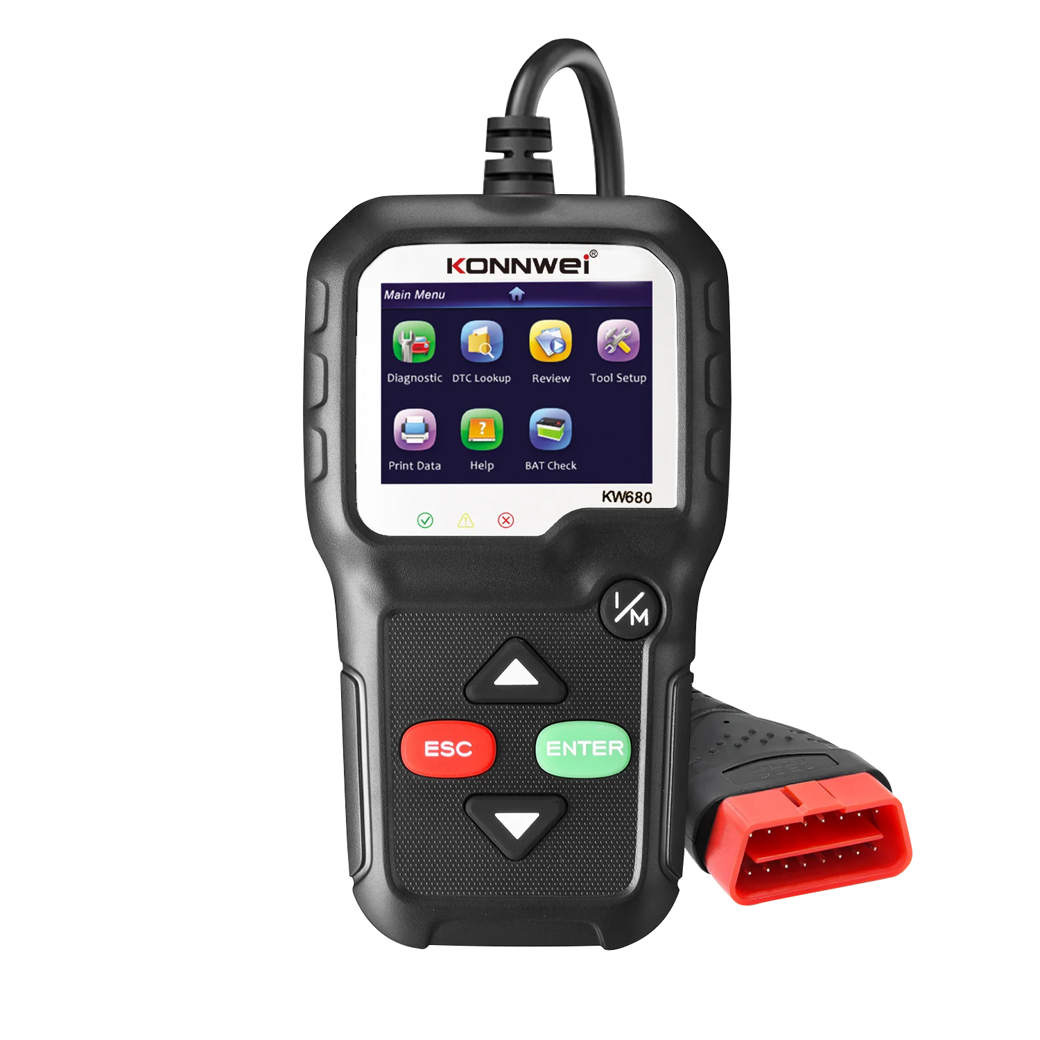 KONNWEI KW680 Obd2 الماسح الضوئي اللغة الروسية VIN TPMS ABS SRS وظيفة obdii كاملة obd 2 أدوات تشخيص السيارات Pk AD310 OM123 #6