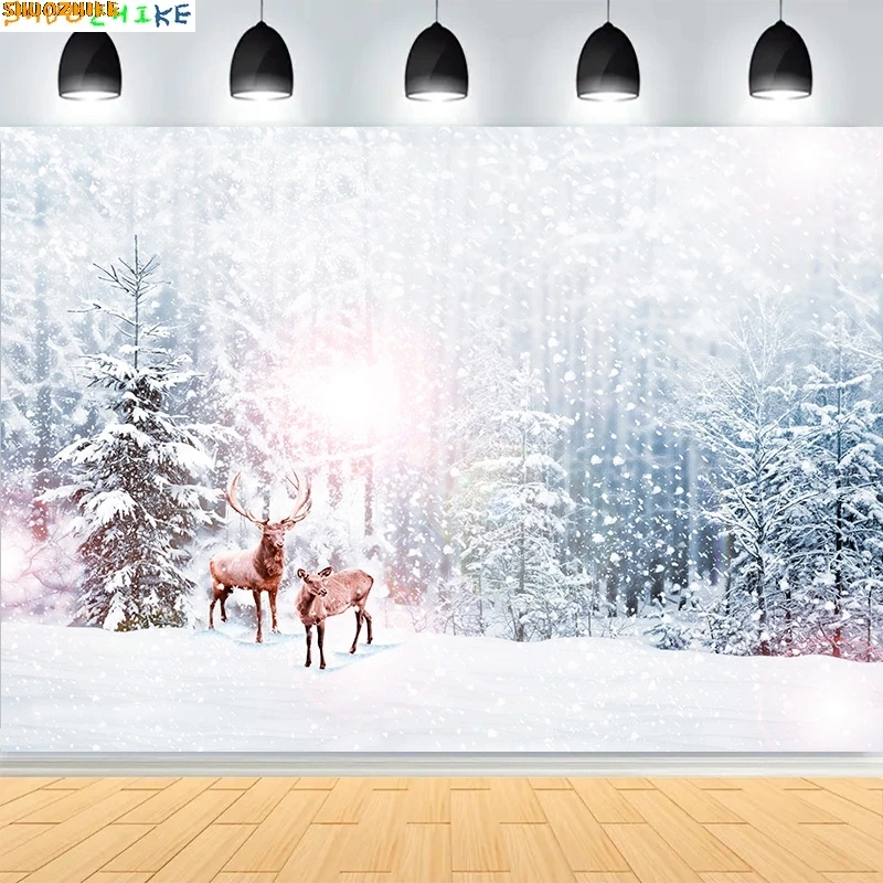 

Christmas Day Pine Tree Photography Backdrop Props Xmas Eve Family Party Living Room Decor Fireplace New Year Background CT12