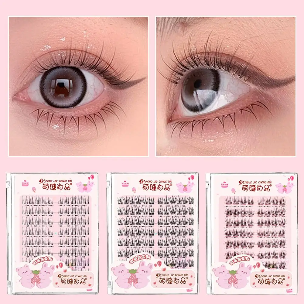 Faux-cils à grappe unique sans colle, idole coréenne, cils améliorés en forme de U, naturels, doux, noirs, St M1E8