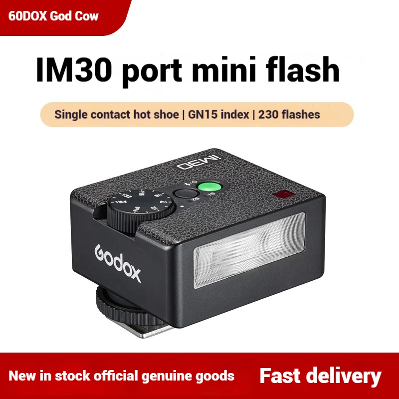 Godox iM30 Mini Portable Flash for Various Camera Models Output Levels 1/64 to Full for Godox iFlash Camera Outdoor