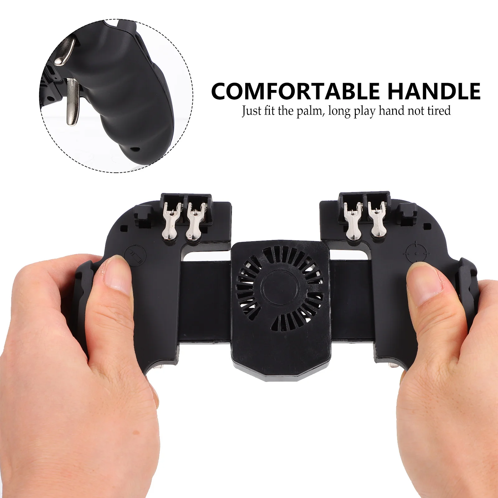 

Mobile Controller 6-Finger Linkage Anti-Slip Handle For Phones Up To 6.5 Inch Cellphone Game Grip Gamepad For Phone Adjustable