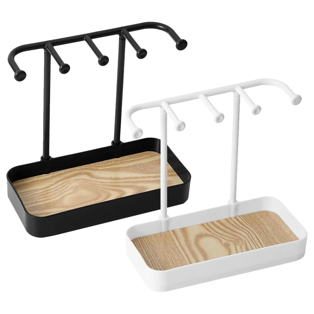 

2 шт. настольный поднос, стеллаж для хранения ювелирных изделий, подставка-органайзер, прочная основа, ожерелье, браслет, держатель для сережек, дисплей, настольные ювелирные изделия