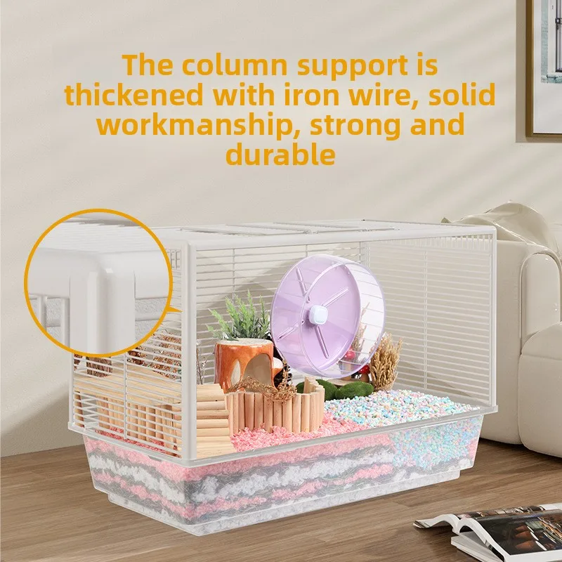 Fully transparent column 62 transparent elevated hamster cage with acrylic decorative scenery display box - view 5