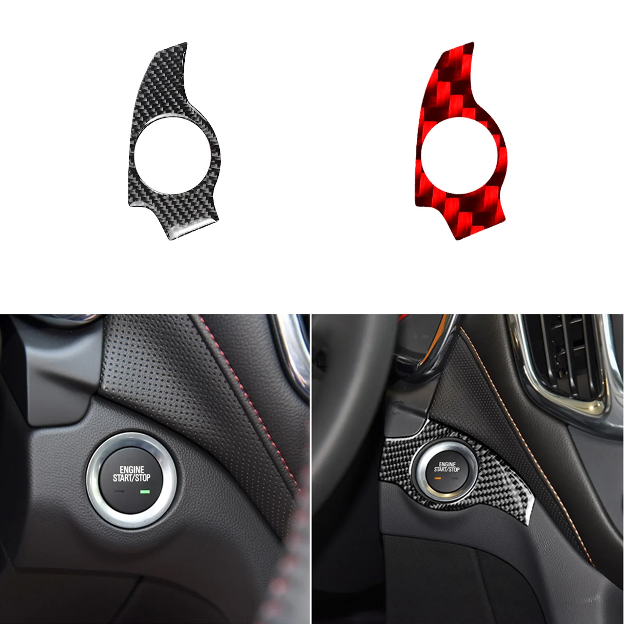 For Chevrolet Tailblazer Equinox 2018—2022 Real Carbon Fiber Car Ignition Panel Frame Cover Trim Sticker Decorative Accessories 2