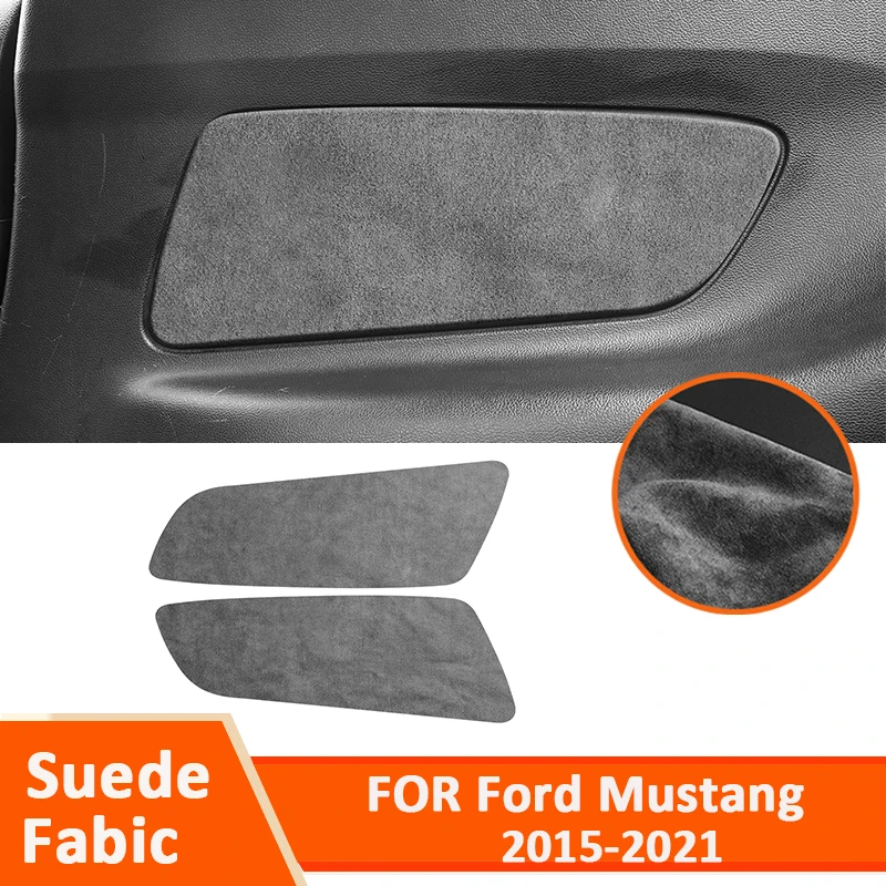 

Alcantara Suede Fabic Auto Rear Door Anti-Kick Protection Panel Decorative Sticker Car Interior Parts For Ford Mustang 2015-2021