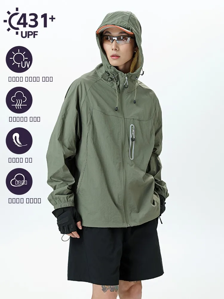 

Легкая мужская летняя одежда для альпинизма с защитой от солнца, тонкая, дышащая, из ледяного шелка, термостойкая, быстросохнущая