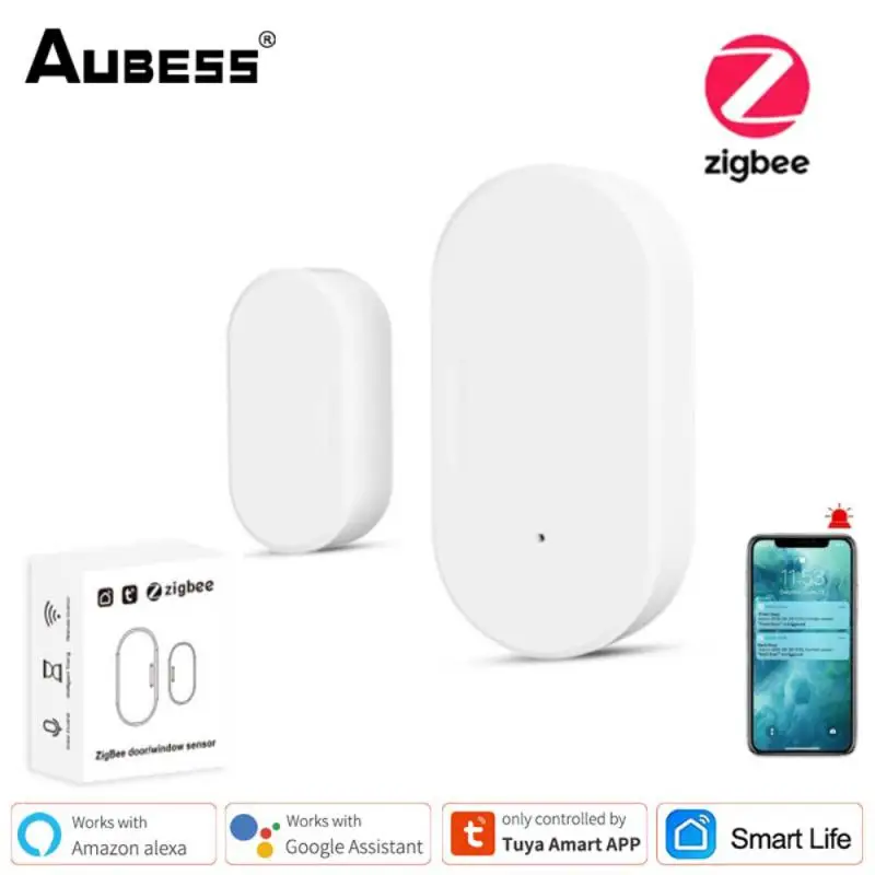 Tuya Smart Zigbee Door Sensor, Sensor de janela, Alarme, Proteção de segurança, Smart Home, Life Control, Trabalhar com Alexa, Google Home