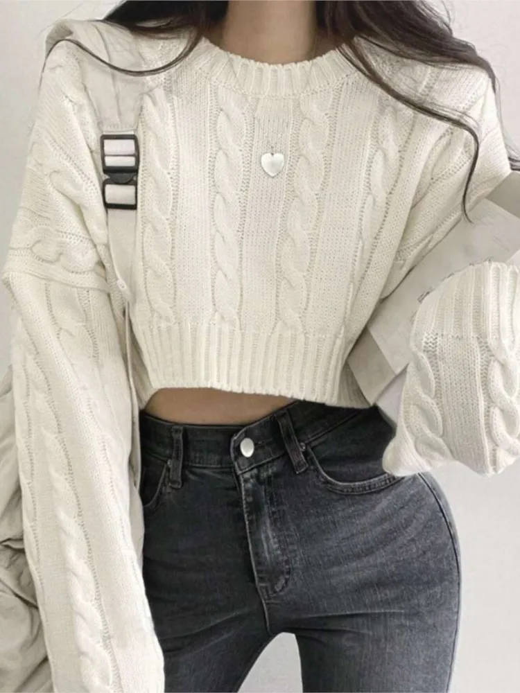 

Winter Clothes Woman Pulls Femmes All-match Loose Simple Style Sweater Comfortable Pullover Solid Color Commuting Casual Trendy