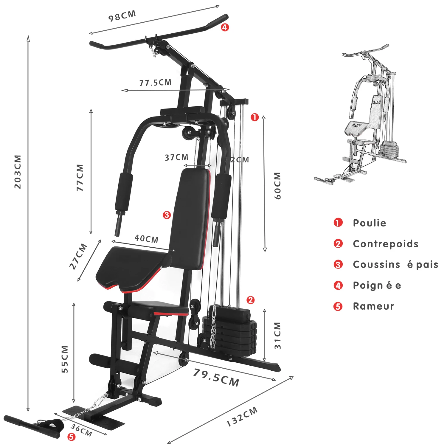 Commercial Multi-Gym Home Use Multi Gym Station Gym Squat Strength Machine