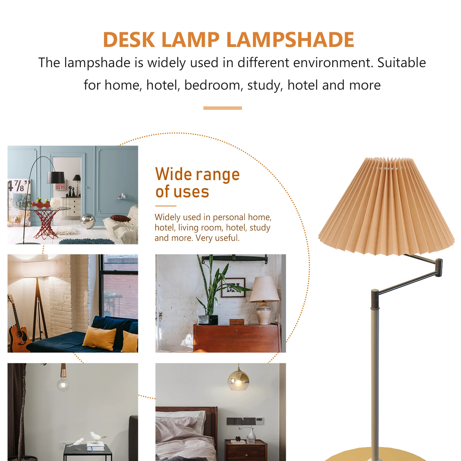 

Pleated Fabric Lampshade Round Bedroom Table Lamp Floor Light Cover E27 Cardigan Dustproof Lampshades for Home Study