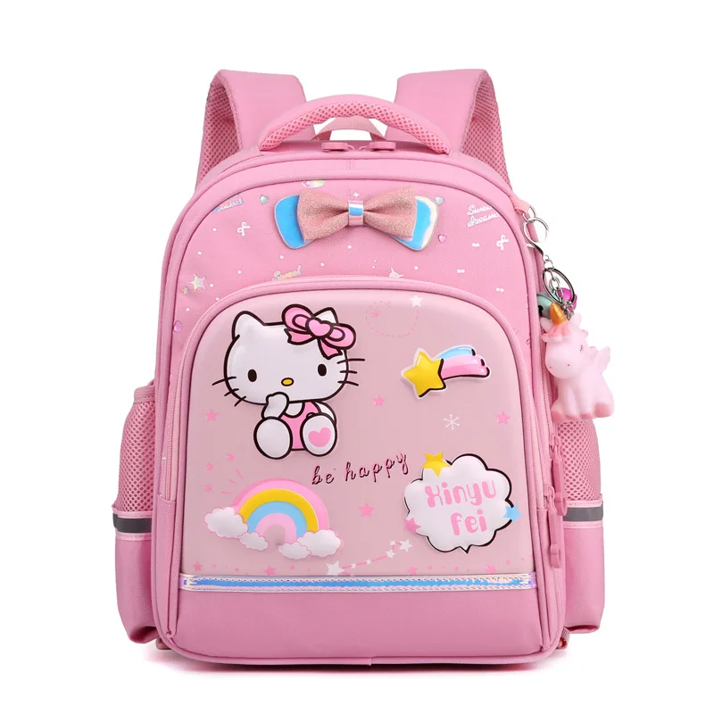 Sanrio New Hello Kitty Student Schoolbag Cute Cartoon Large Capacity Children Lightweight Double-Shoulder Backpack