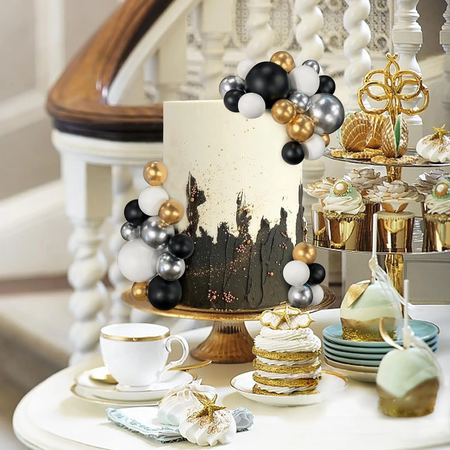 32 Stück Kugel-Kuchen-Picks, bunter kugelförmiger Kuchenaufsatz, Perlenkugeln, Cupcake-Kucheneinsatz-Aufsatz für Geburtstagsparty-Dekorationen – Detail 9
