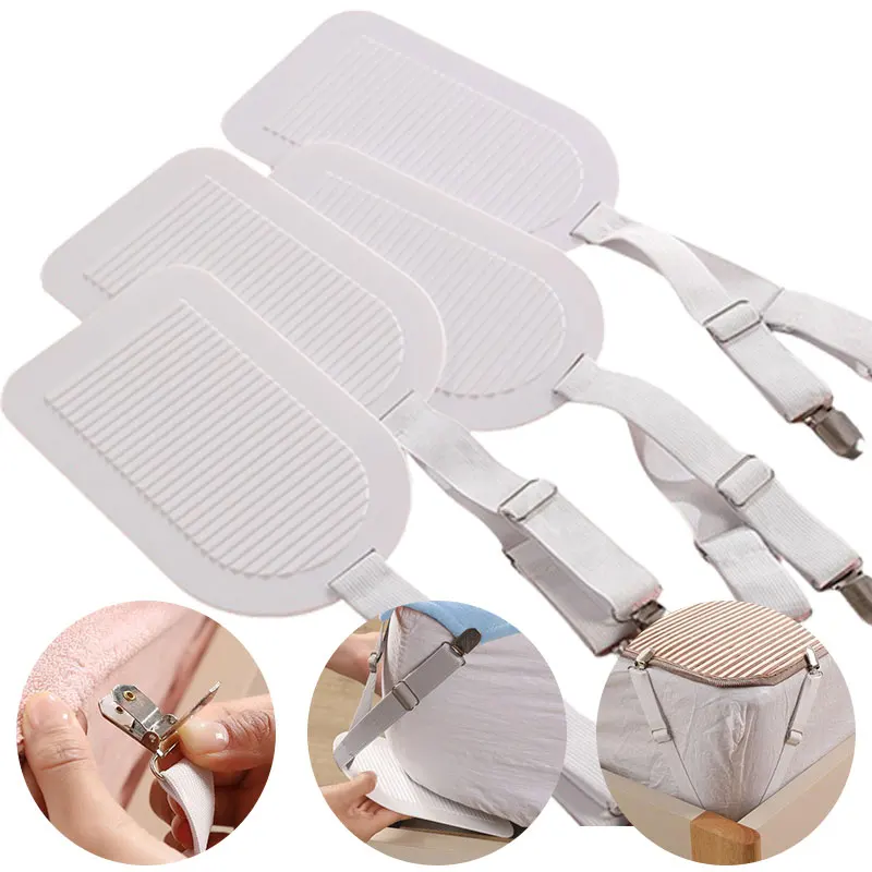 

1/4pcs 7.8X4.7in Adjustable Non-Slip Bed Sheet Clip - Invisible Fastener with Secure Grip,No-Trace Design - Durable PP Material