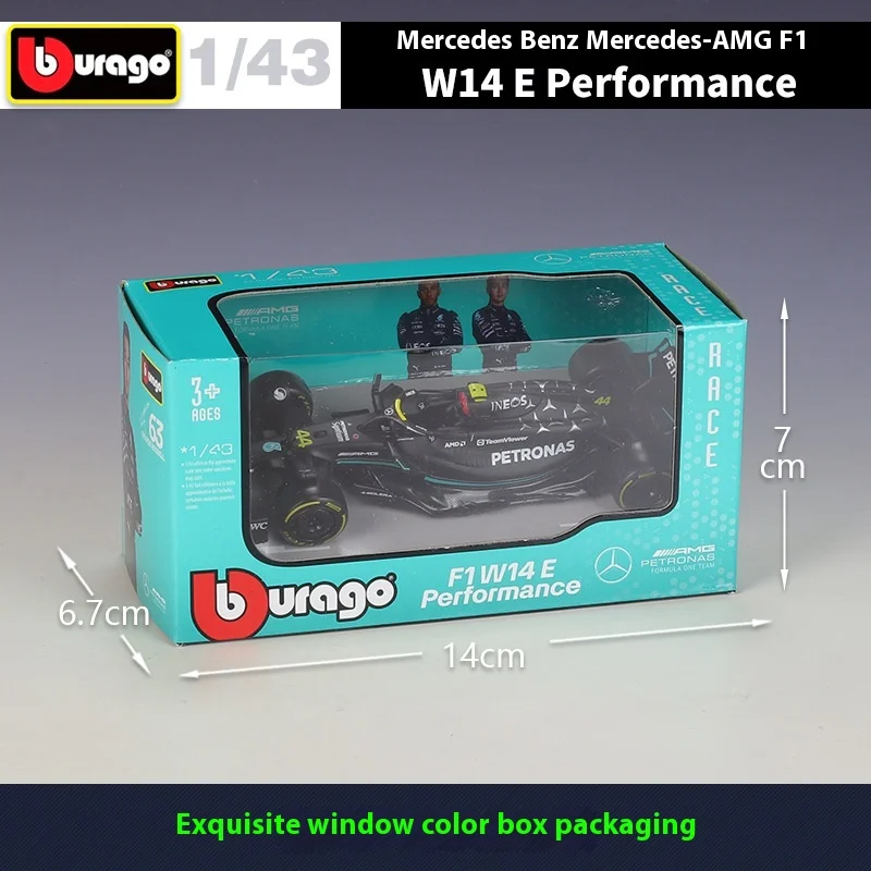 F1 Mercedes-Benz AMG Team W14E is 1:43 taller than the United States in the 2023 season. Car simulation alloy car model toy orna