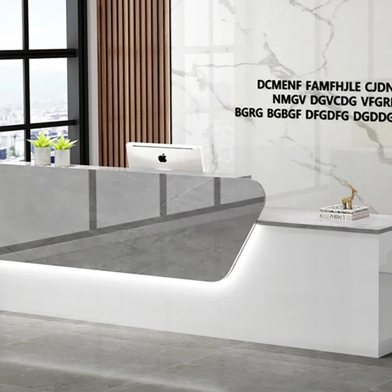 

Senior Classic Simple Bar Counter Unique Professional Commercial Reception Desk Glamour Modern Mostrador Commercial Furniture
