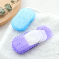 20pcs Mini Soap Tablets Boxed Travel Bathroom Accessories Disposable Camping Washing Scented Foaming Paper Soap