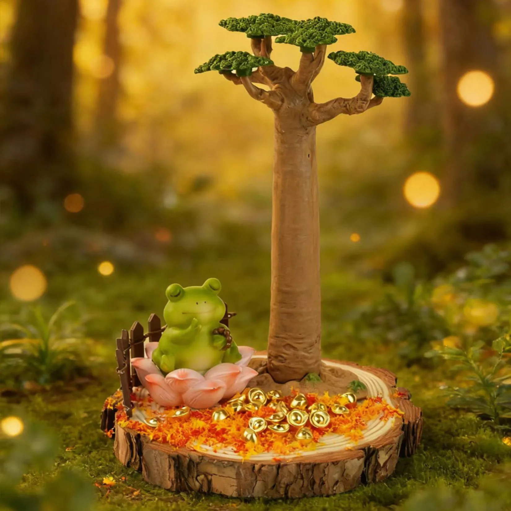 Lucky Frog Figurine Decorative Ornament Auspicious Animal Model Micro Landscape Decorative Ornament Mini Birthday Gift Decor