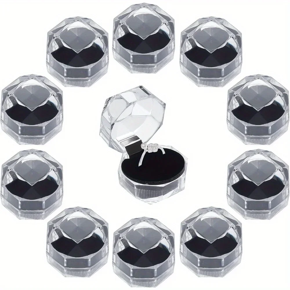 

3/10/20pcs Black Transparent Plastic Jewelry Storage Box for DIY Earrings Jewelry Storage Container Jewelry Accessories