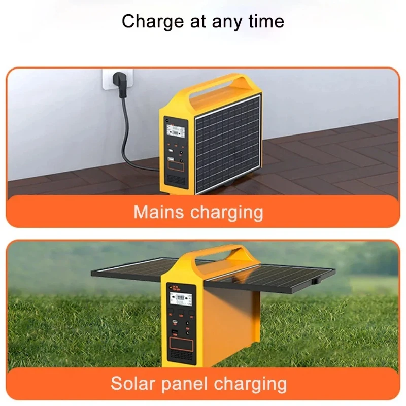 ForCamping 100W Portable Power Station 110V/220V Solar Power Generator Outdoor Camping With Solar Panel Power Bank 24000mAh LED