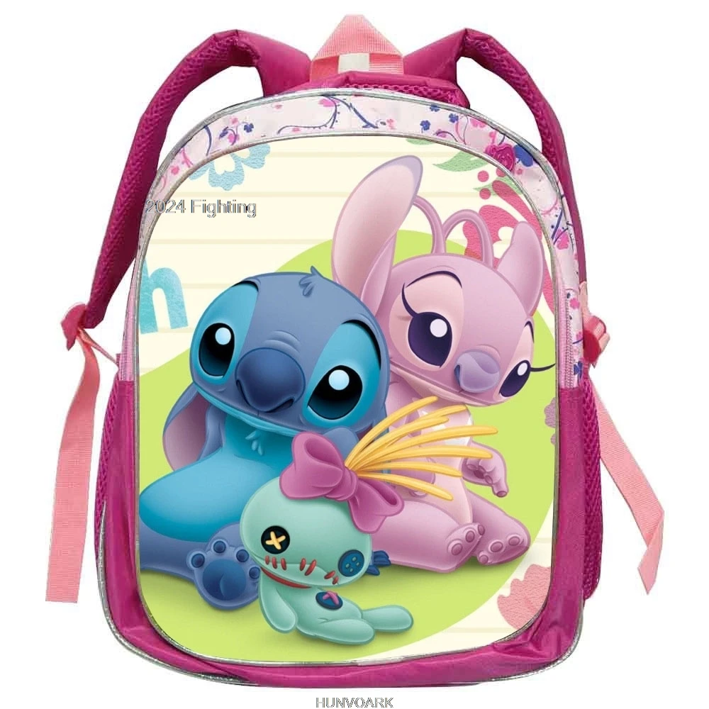 Lilo & Stitch plecak Cartoon dzieci studenci torby szkolne Kawaii Stitch chłopcy dziewczęta Cartoon 12 cali przedszkole Mochila Infantil