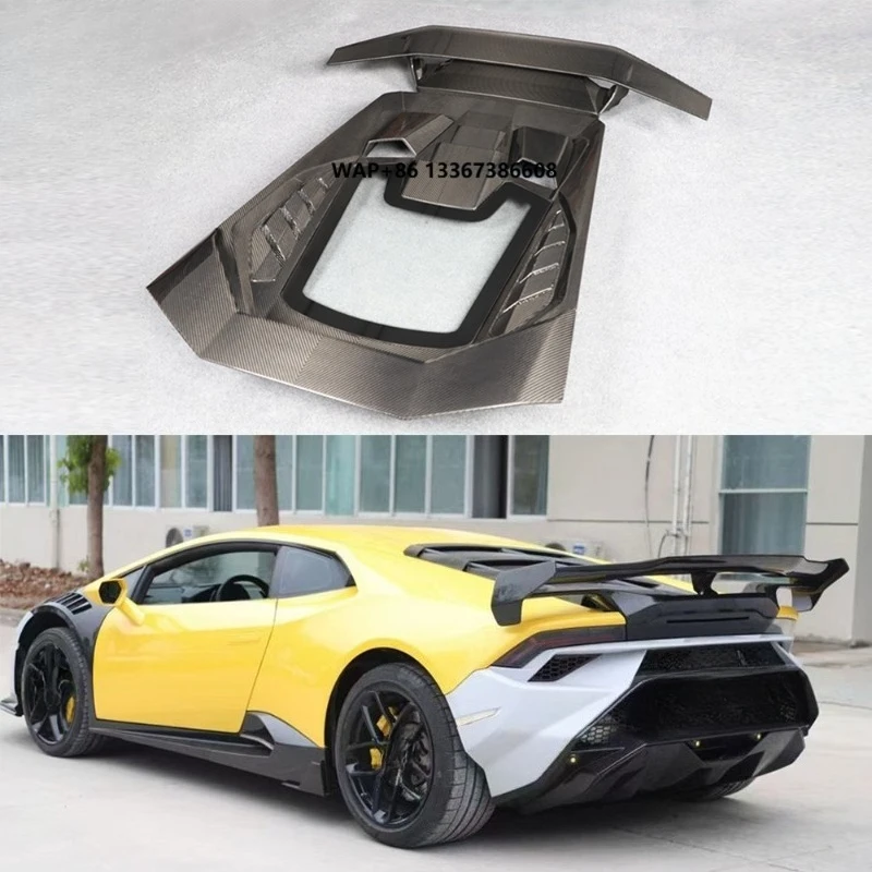 LP580 LP610 Transparent Dry Carbon Fiber Tecnica Style Rear Engine Hood Body Parts