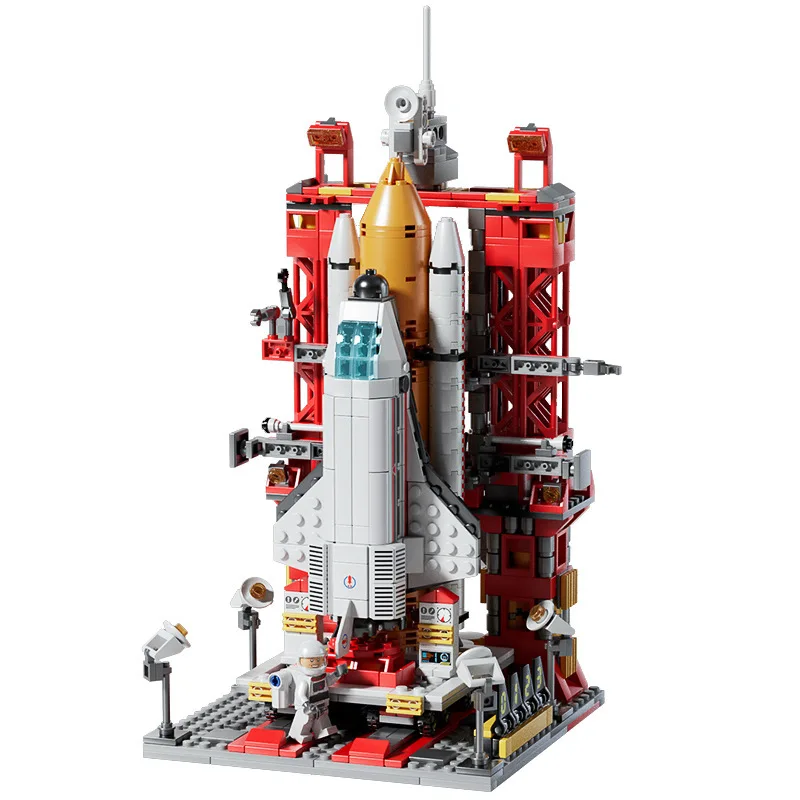 Hands-onabilityCompatible Lego Building Block จีนกระสวยอวกาศเปิดตัวรุ่นรถเด็กปริศนาประกอบของเล่นเด็กของขวัญ