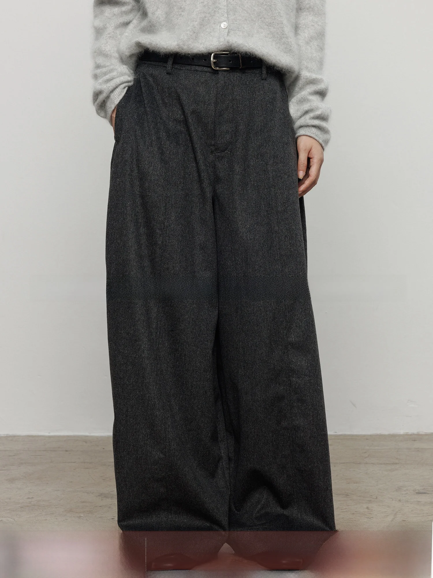 Vastand High Waist Wide Leg Casual Pants Women's Loose Fit Comfortable Polyester Blend Straight Cut Commute Friendly Trousers