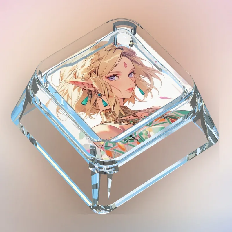 جديد أنيمي أسطورة زيلدا سلسلة واحدة Keycap الكرتون لطيف زيلدا الصليب محور لعبة لوحة المفاتيح الميكانيكية شفافة ESC Keycap #5