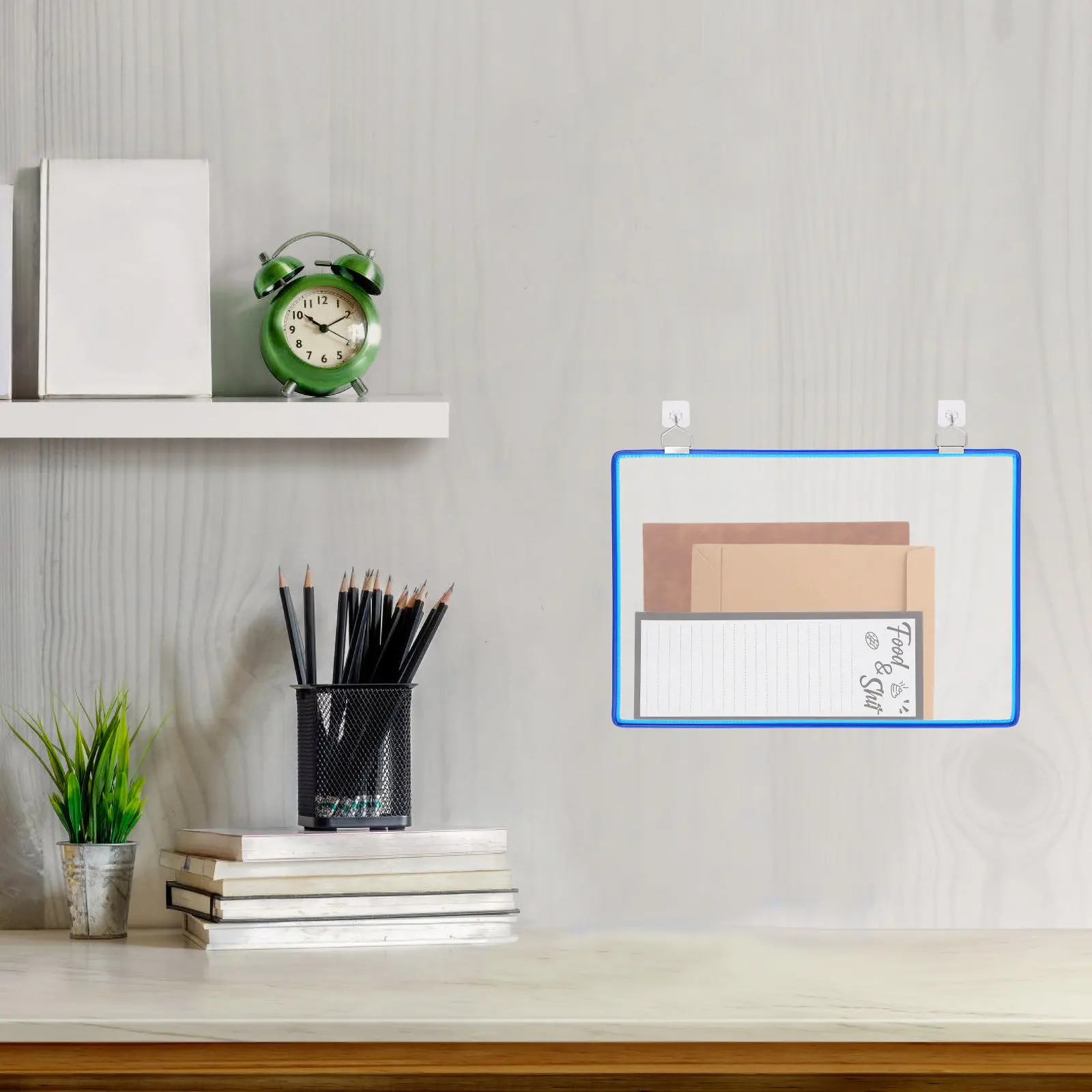 

Wall File Holder Clear Hanging Folder Organizer Strong Load Bearing Long Service Life Magazine Storage Wall File Holder