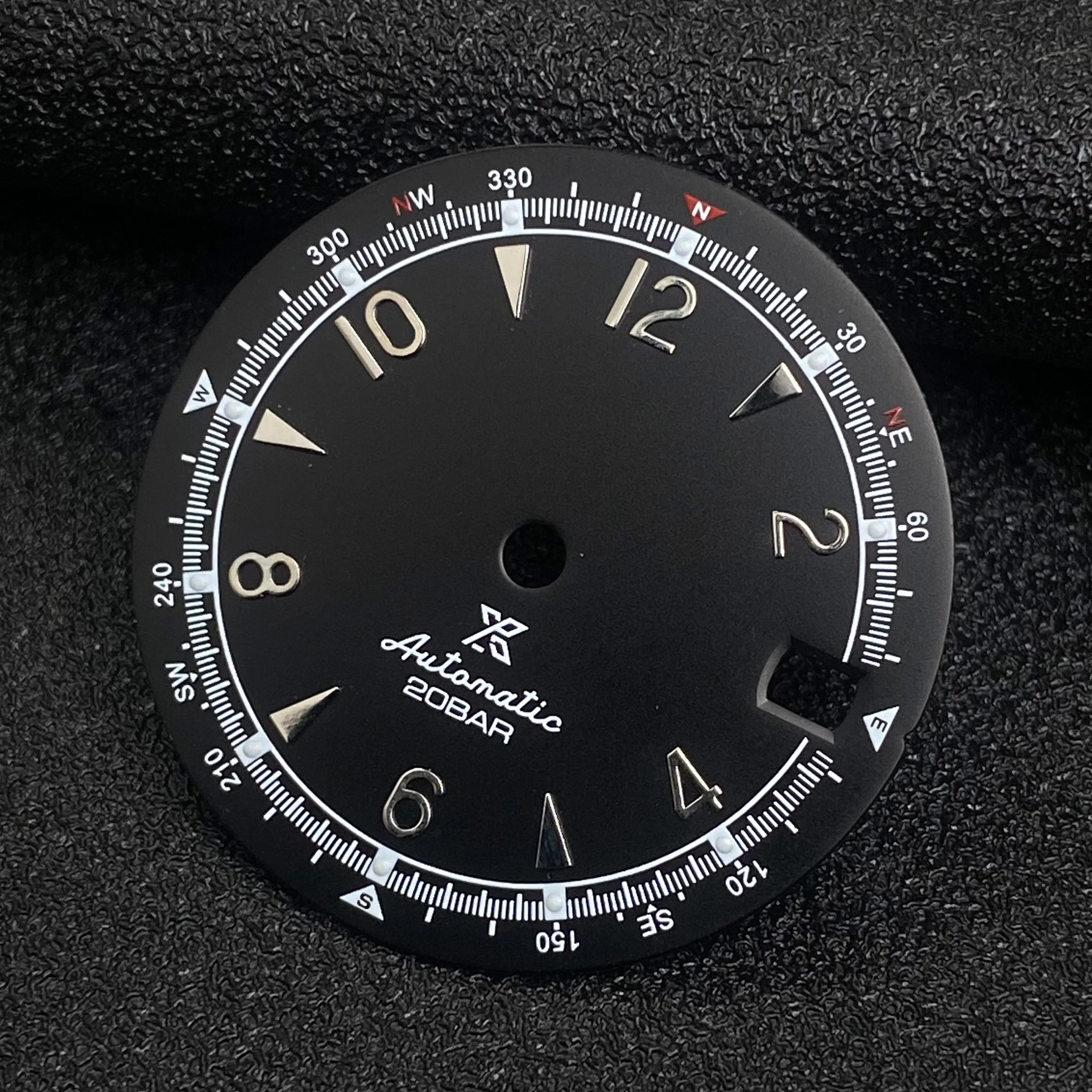 Quadrante dell'orologio da 28,5 mm quadrante dell'orologio verde oliva vintage verde luminoso per SKX Mod senza logo per sostituzione modificata del movimento NH35/4R