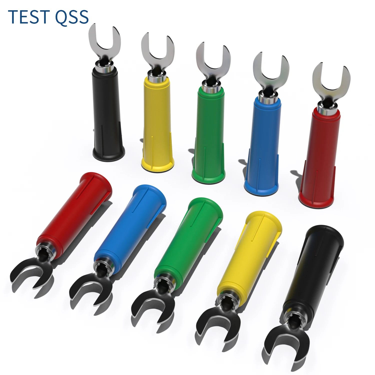 

QSS 10PCS 4MM Insulated Fork Spade U-Type Wire Connector Electrical Crimp Terminal Y Spade Plug Copper