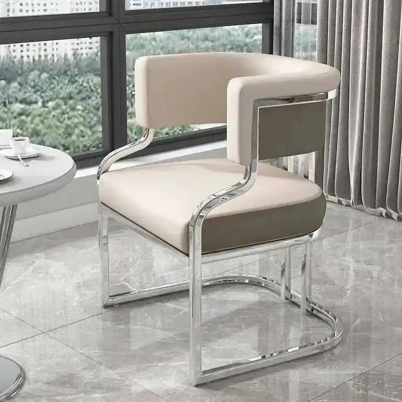 

Restaurant Meets Ergonomics Chair Armrest Gold Luxury Luxury Leather Chair Designer Lounge Living Room Silla Comedor Nordic