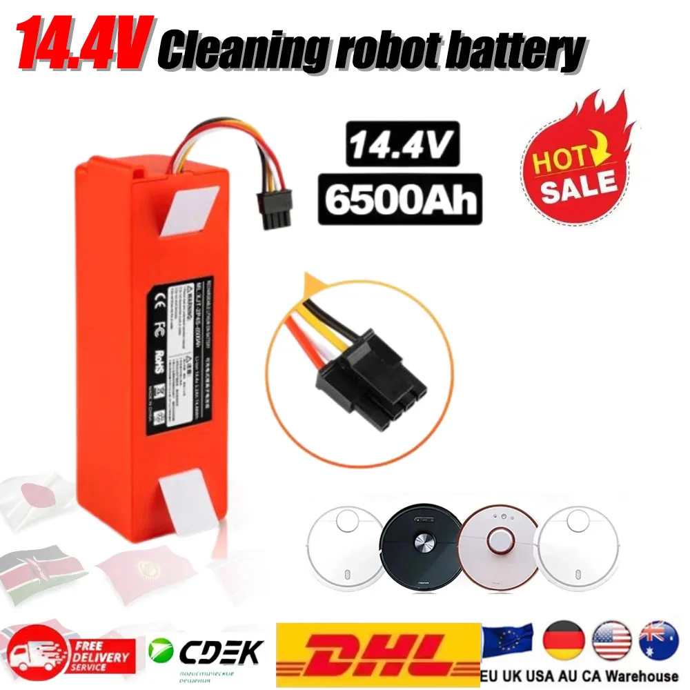 

Original 14.8V 12800mAh Robotic Vacuum Cleaner Replacement Battery For Xiaomi 1S 2S Roborock S55 S60 S65 S50 S5 MAX S6 Parts