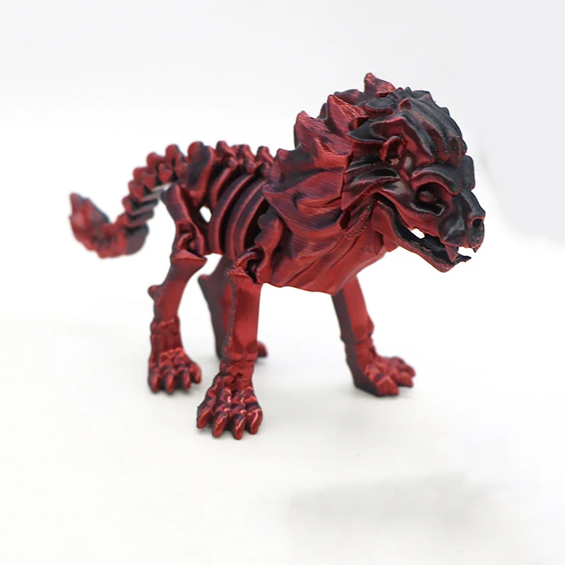 3D 프린팅된 골격 사자 장식품 선물 창의적인 동물 관절 가동 장난감 액션 피규어 장난감 데스크탑 장식품 어린이 선물