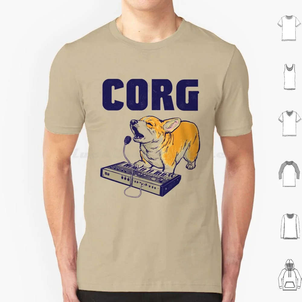 Corgi Vocoder Synthesizer Dog T Shirt 6Xl Cotton Cool Tee Synthesizer Vocoder Music Musician Synth Midi Waveform Corgi Funny