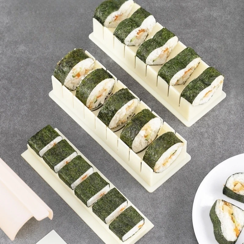 Kit de fabricación de Sushi, molde de rollos de Sushi Kimbap de plástico, cuadrado redondo en forma de corazón, herramientas de cocina para hacer Sushi, molde de rollo de pastel para el hogar