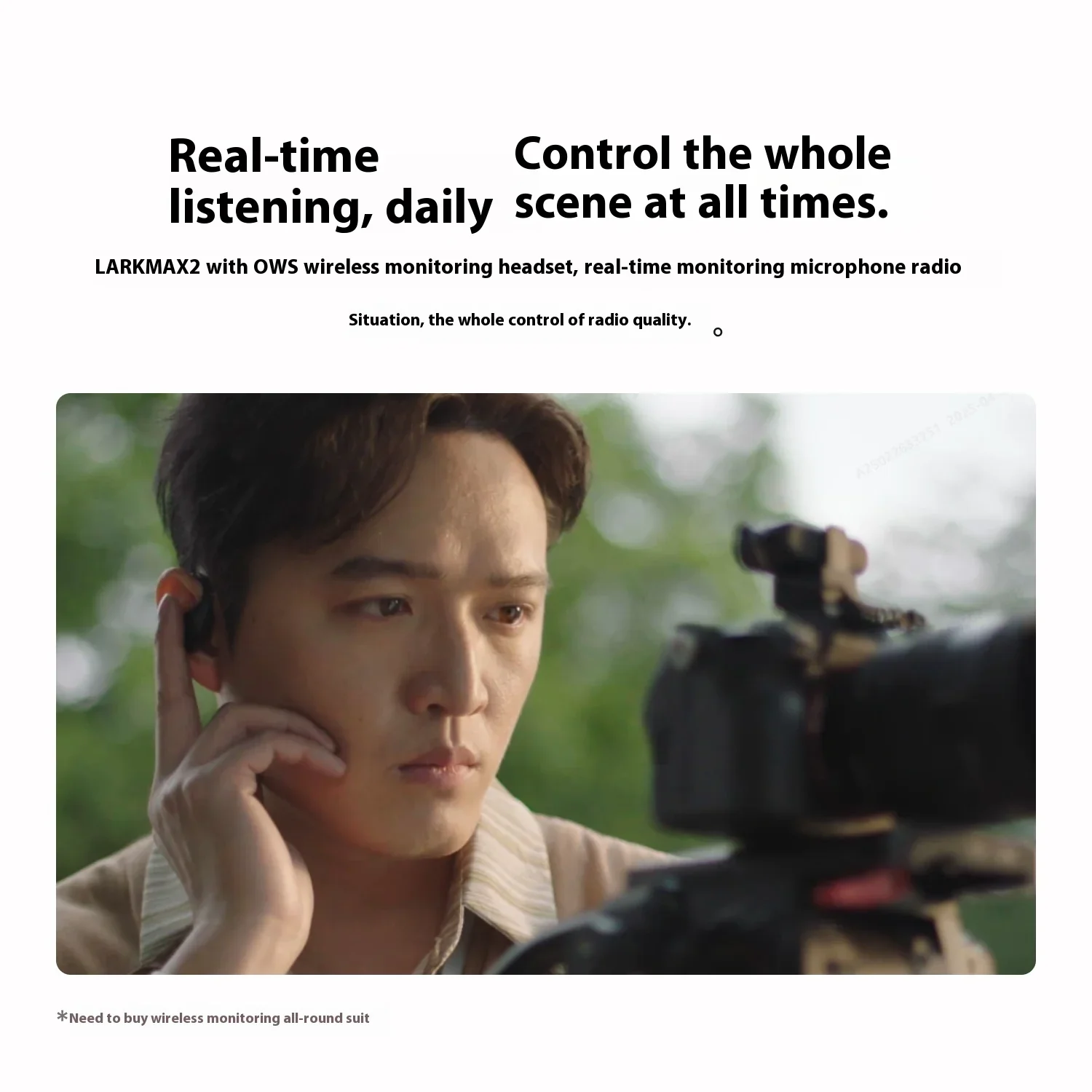 MOMA LARK MAX 2 Lavalier Microphone Wireless Monitoring Ai Noise Cancelling 72dB 48KHz Custom for Sound Recording/Interview